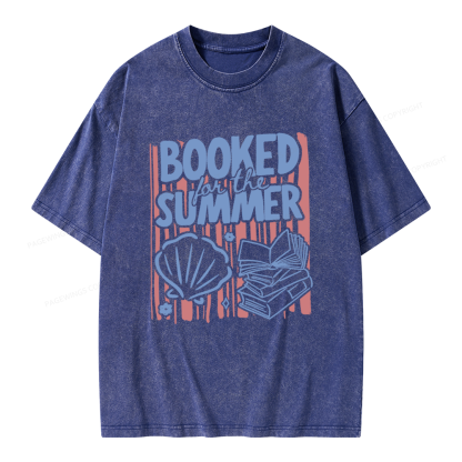 Pagewings Booked for the Summer Unisex Washed T-shirt