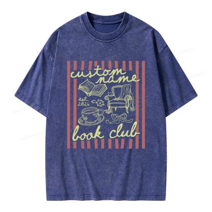 Pagewings Personalized Book Club Unisex Washed T-shirt