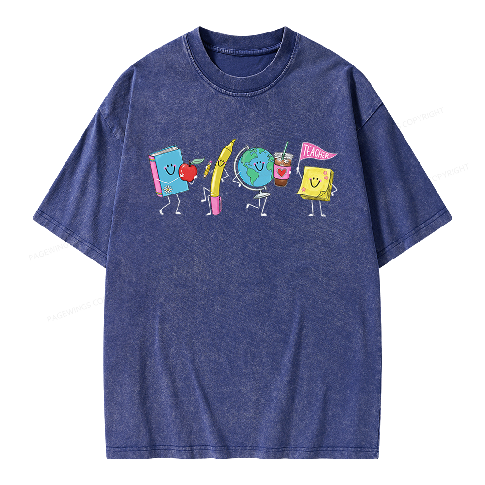 Pagewings Back to School Unisex Washed T-shirt