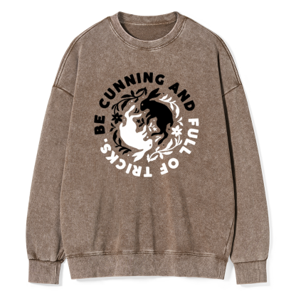 Pagewings Be Cunning And Full Of Tricks Unisex Washed Sweatshirt