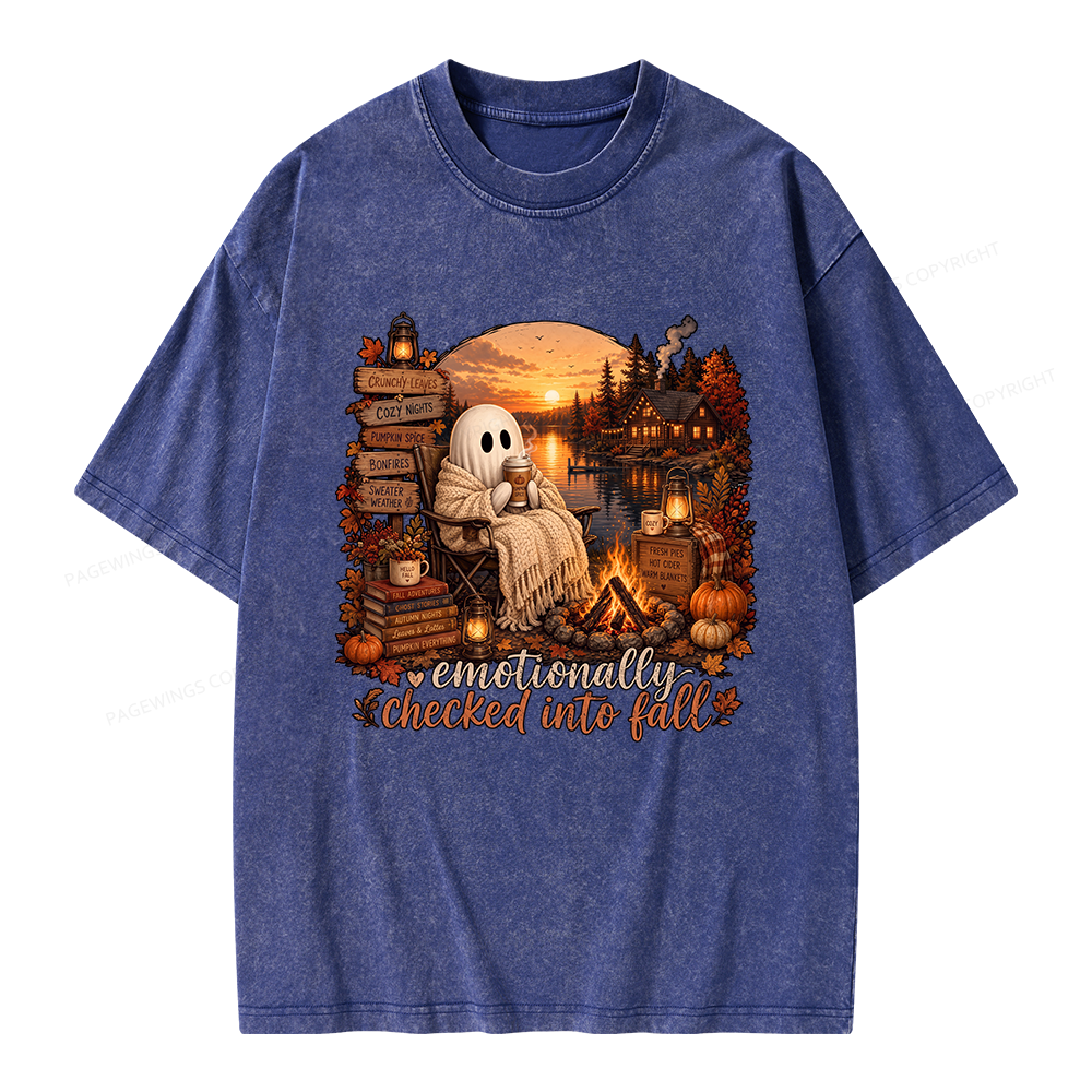 Pagewings Summerween Ghost Unisex Washed T-shirt