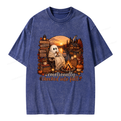 Pagewings Summerween Ghost Unisex Washed T-shirt
