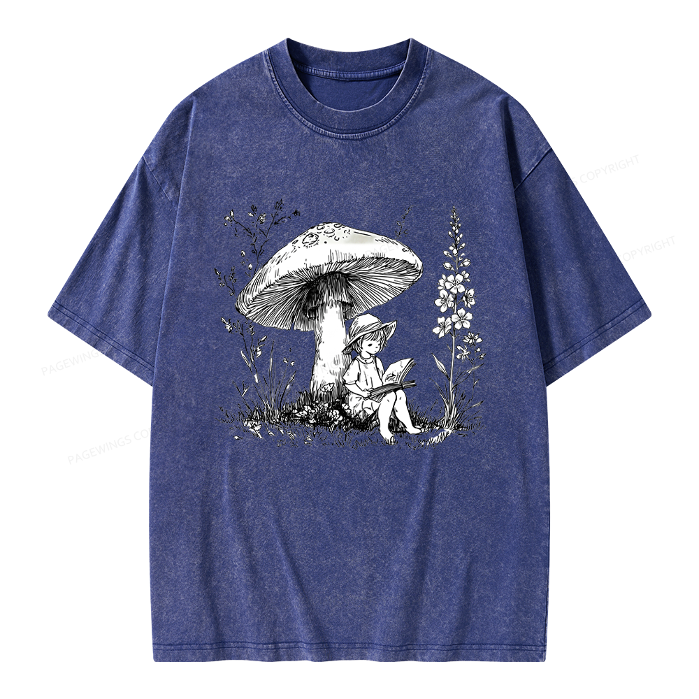 Pagewings Woodland Girl Reading Unisex Washed T-shirt