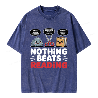 Pagewing Reading Teacher Unisex Washed T-shirt