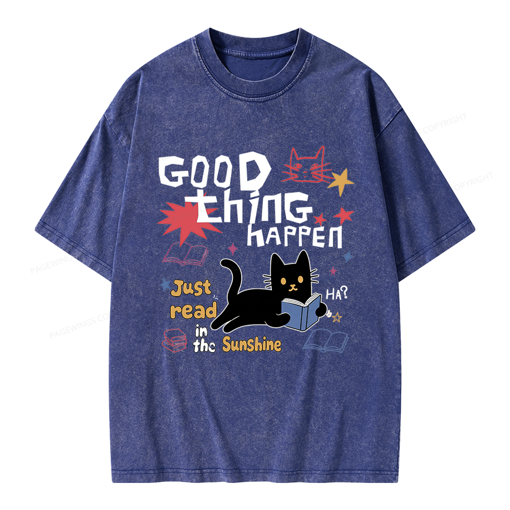 Pagewing Good Thing Happen Weird Unisex Washed T-shirt