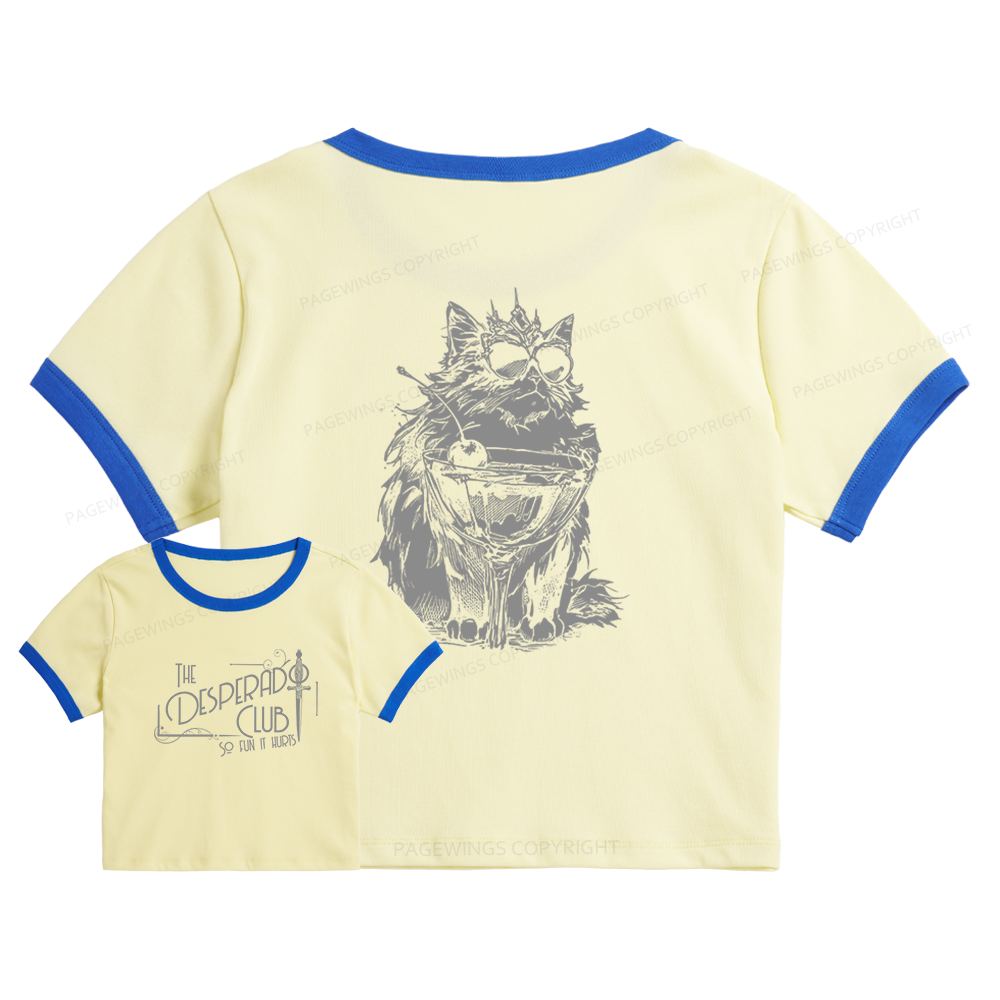 Pagewings The Desperado Club 15304 Bookish Baby Tee Cropped Ringer T-Shirt