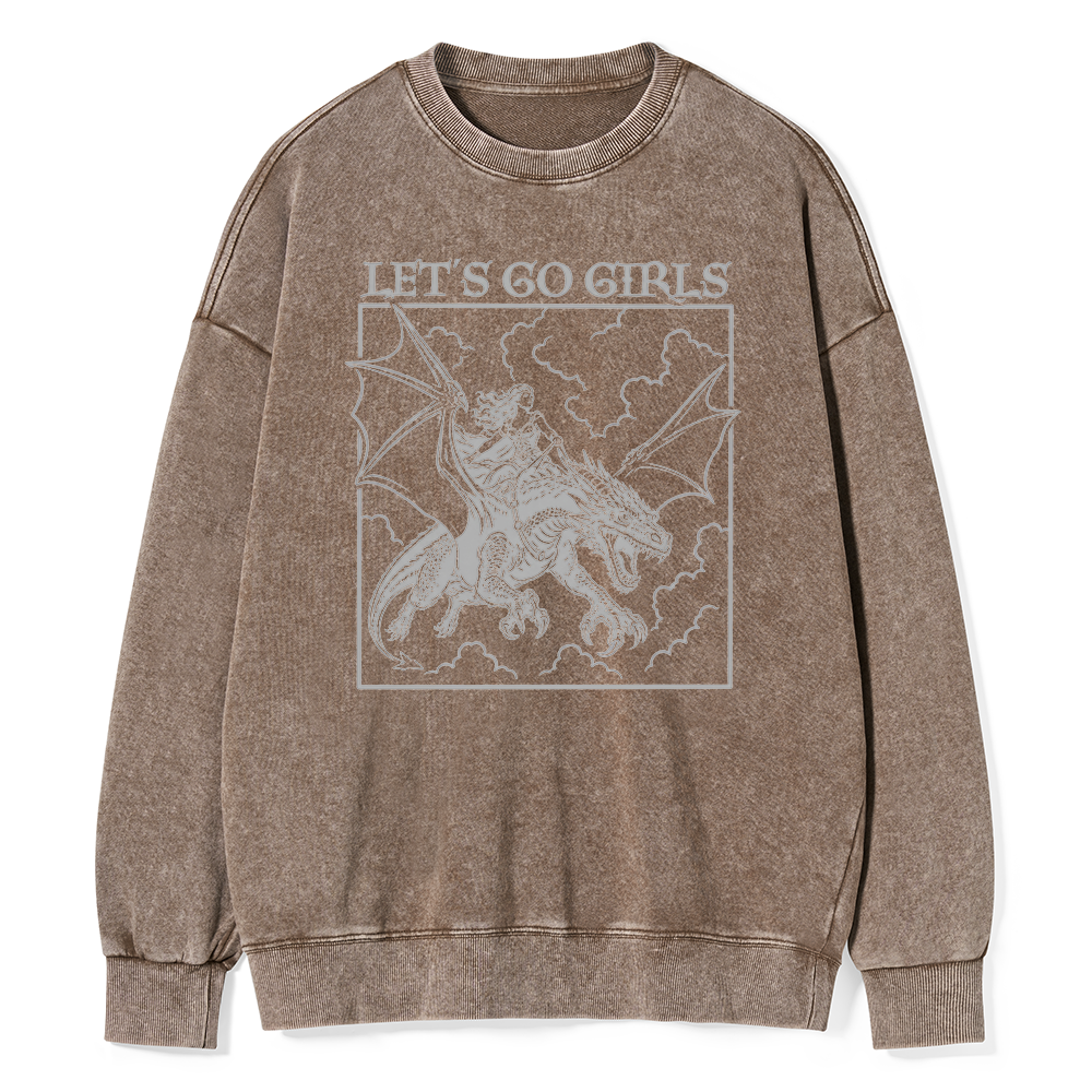 Pagewing Let's Go Girls16145 Read Unisex Washed Sweatshirt