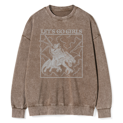 Pagewing Let's Go Girls16145 Read Unisex Washed Sweatshirt