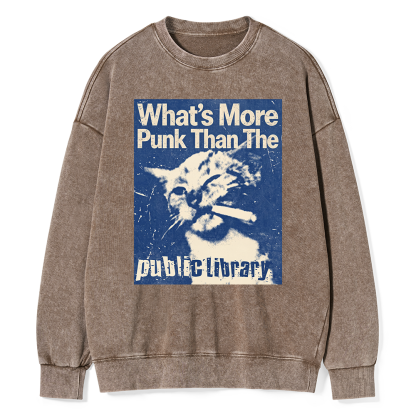 Pagewings More Punk Than The Public Library15772 Read Unisex Washed Sweatshirt