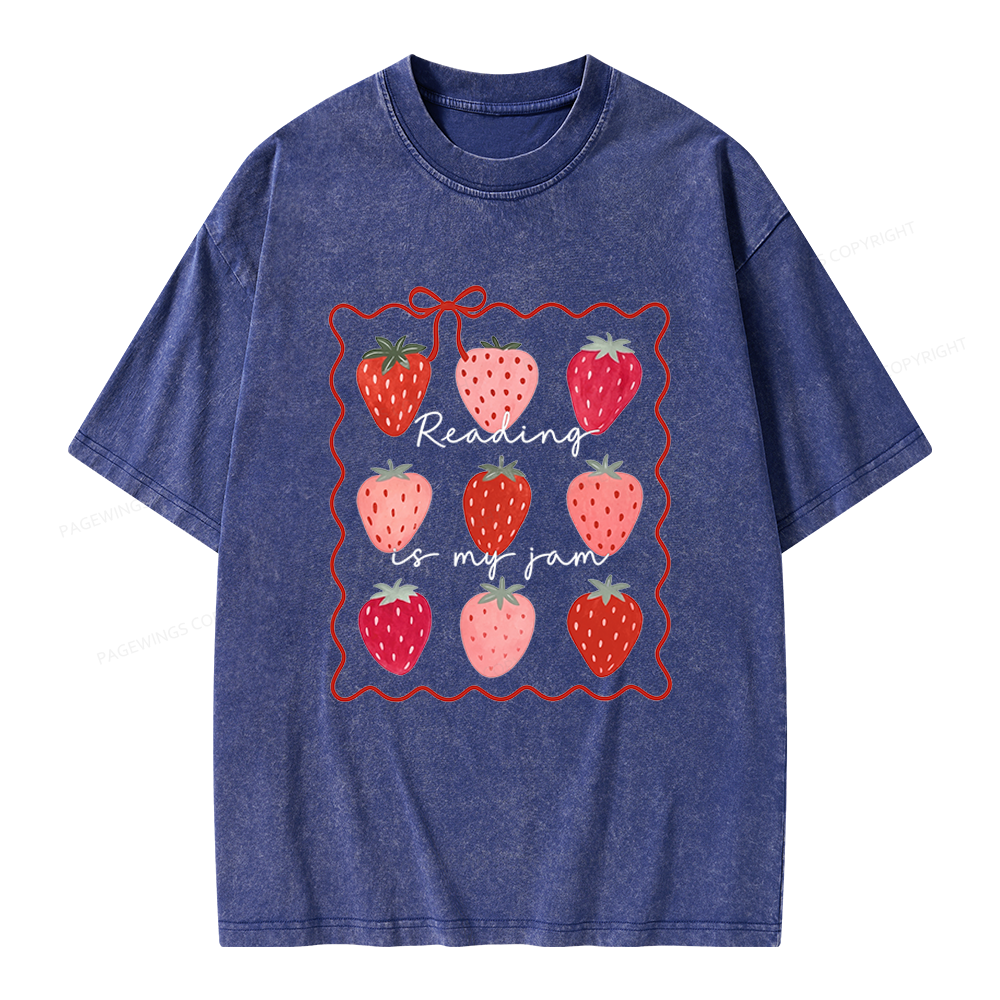 Pagewing Reading Is My Jam Unisex Washed T-shirt