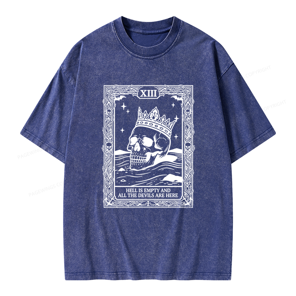 Pagewing Hell Is Empty And All The Devils Are Here Unisex Washed T-shirt