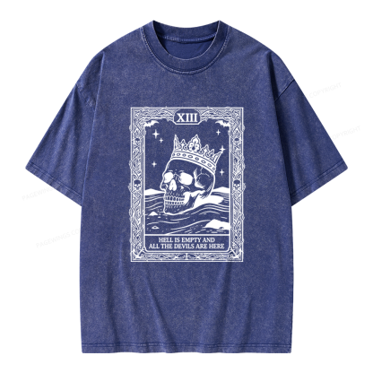 Pagewing Hell Is Empty And All The Devils Are Here Unisex Washed T-shirt
