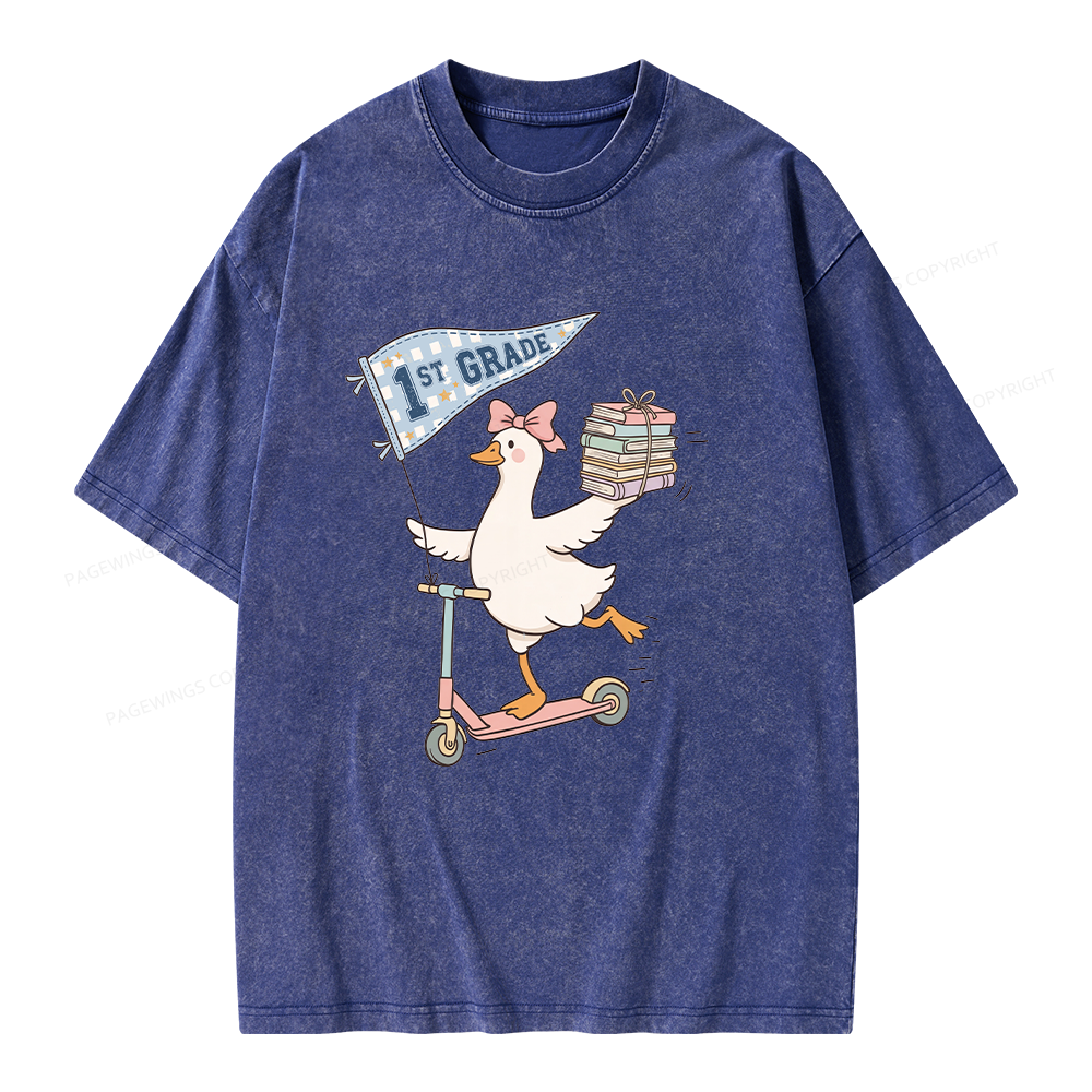 Pagewing Personalized Back to School Unisex Washed T-shirt
