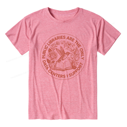 Pagewings Public Libraries are the only Data Centers I Support Bookish Unisex Heather T-Shirt