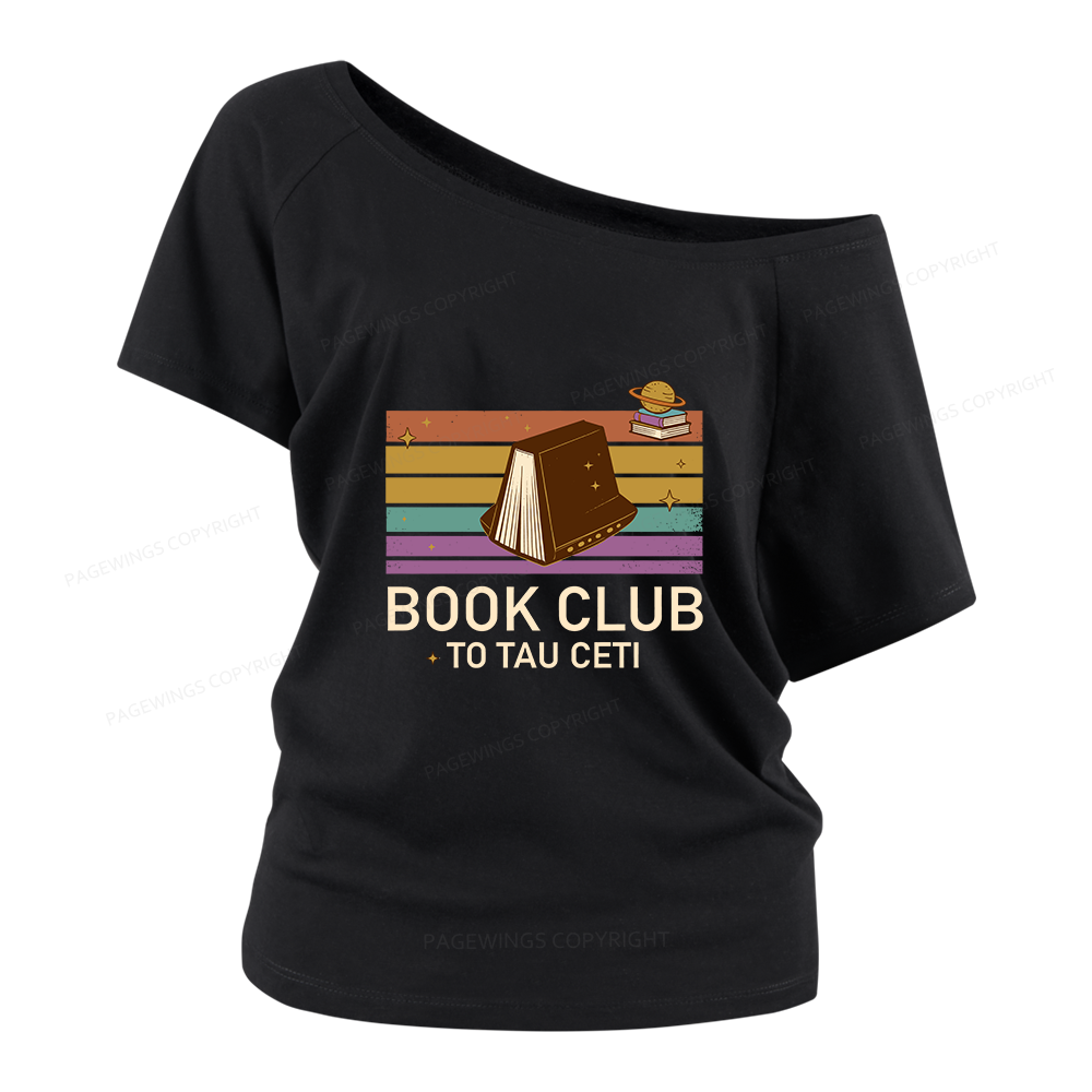 Pagewings Book Club To Star Women Off Shoulder T-shirts