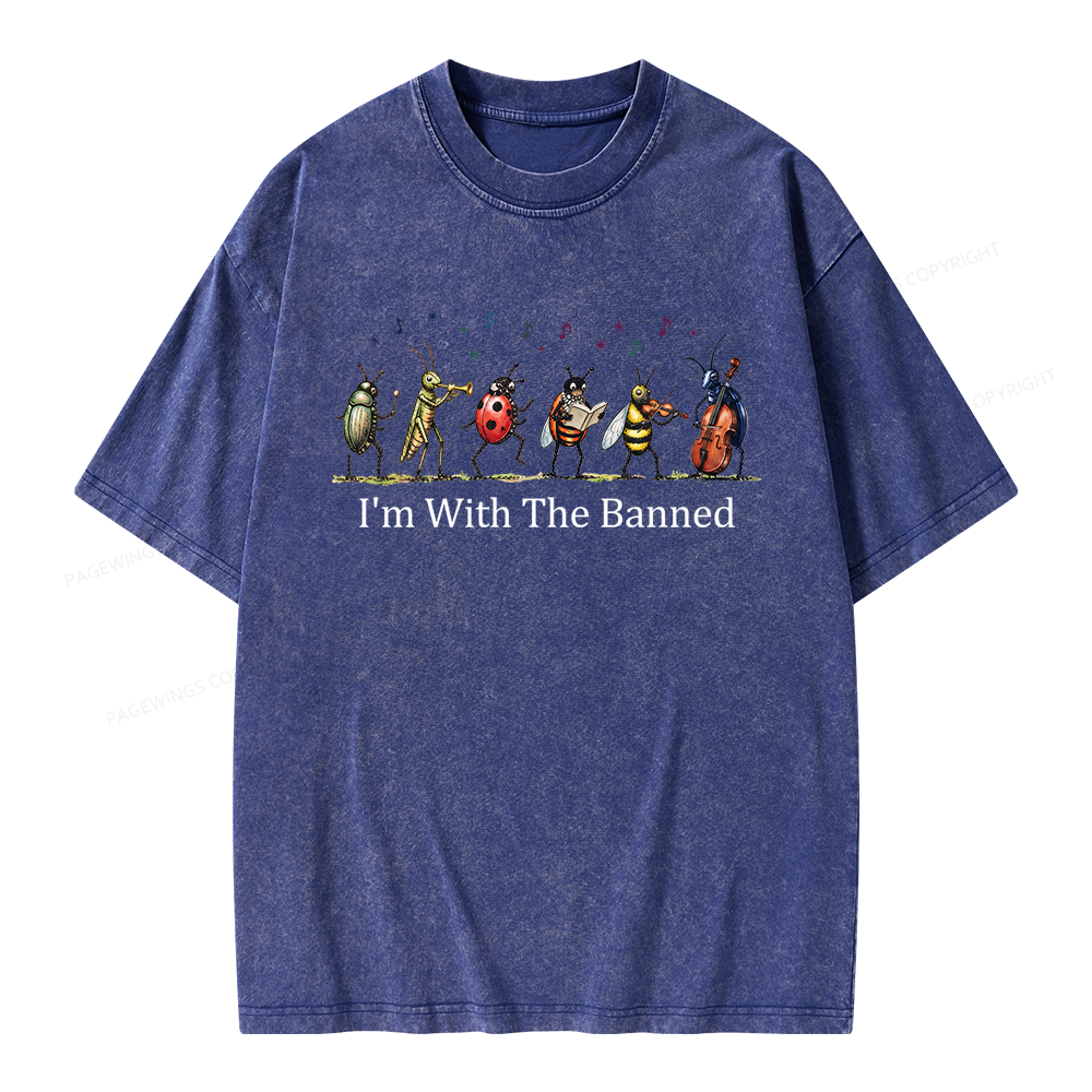 Pagewing I'm With The Banned Unisex Washed T-shirt