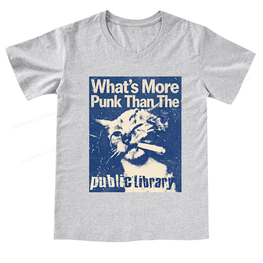 Pagewings What's More Punk Than The Public Library V-neck T-shirt