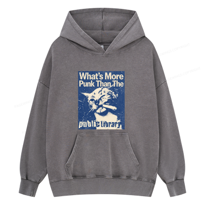 Pagewings What's More Punk Than The Public Library Unisex Washed Hoodie