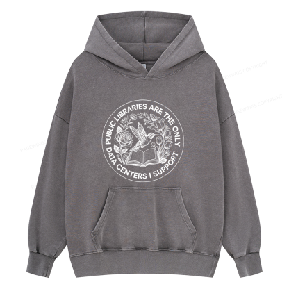 Pagewing Public Libraries16091 Book Unisex Washed Hoodie