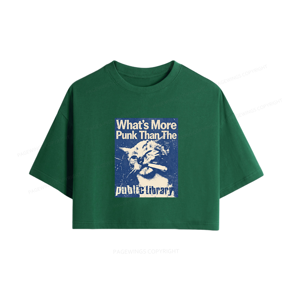 Pagewings What's More Punk Than The Public Library Book Women Crop Tops