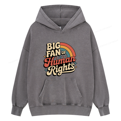 Pagewings Big Fan of Human Rights15448 Book Unisex Washed Hoodie