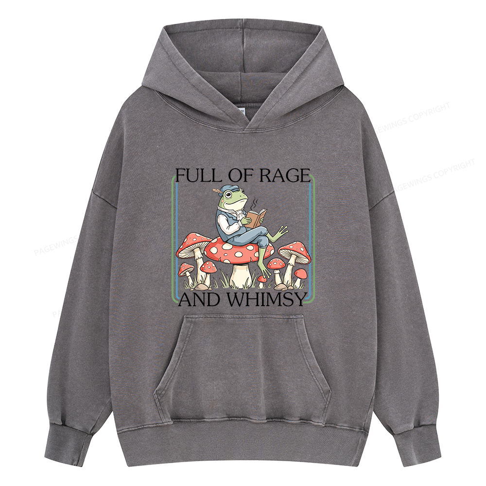 Pagewings Full Of Rage and Whimsy15482 Book Unisex Washed Hoodie
