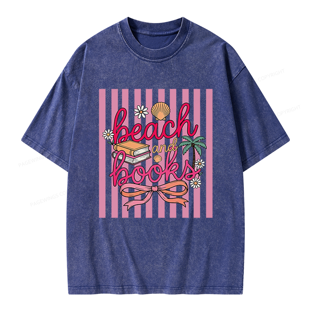 Pagewings Summer Reading Unisex Washed T-shirt