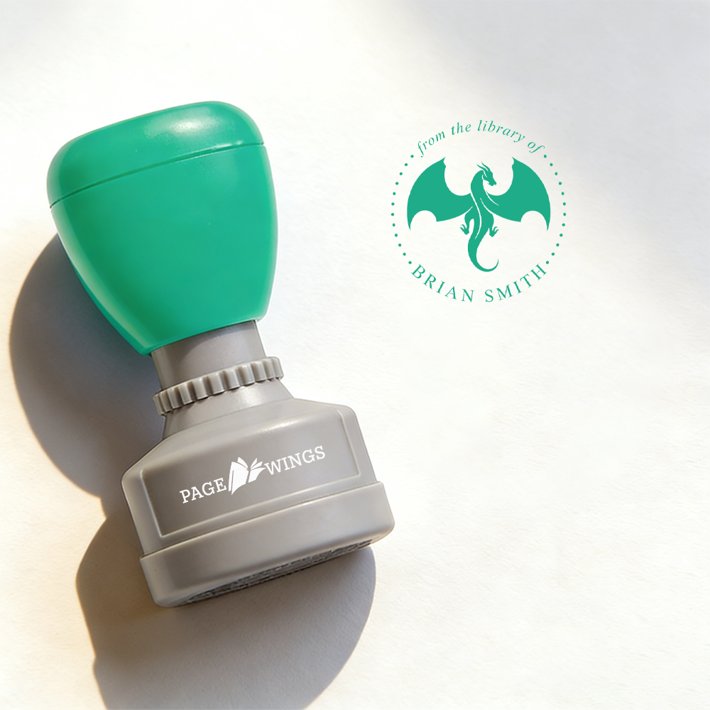 Pagewings Personalized Dragon Book Stamp