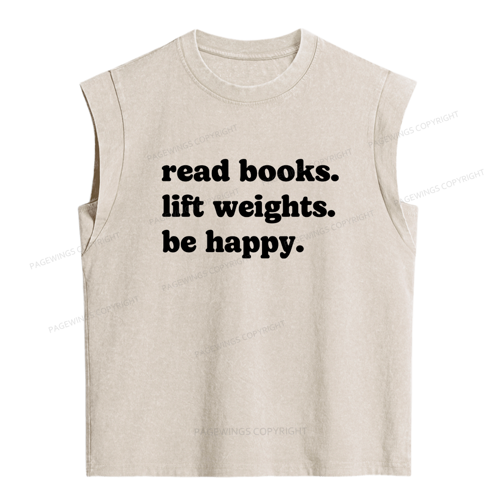 Pagewings Book Lover Gym Women's Washed Tank Top