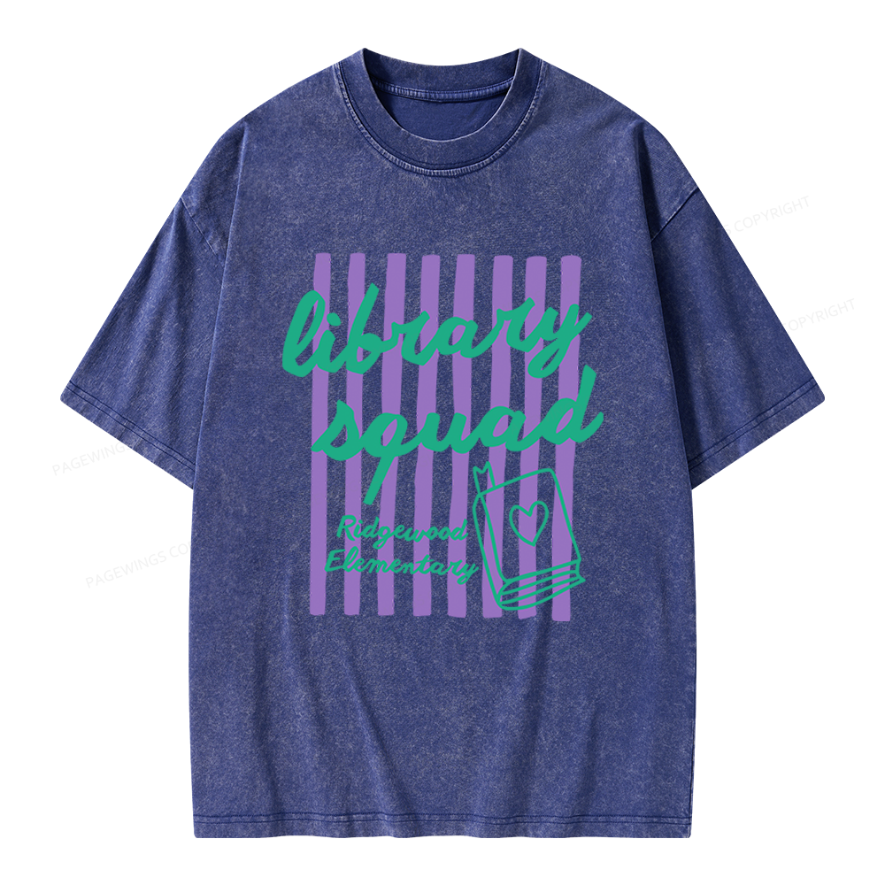 Pagewings Personalized Librarian Unisex Washed T-shirt