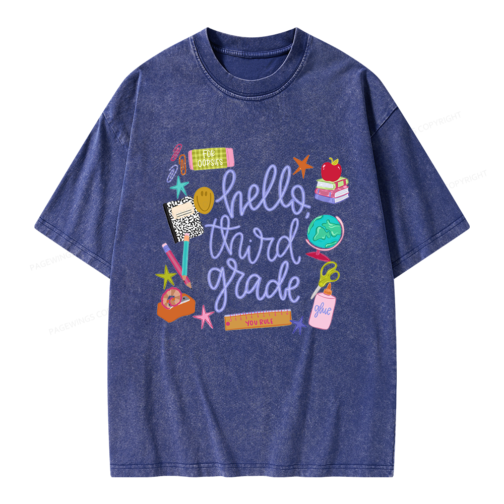 Pagewings Personalized Grade Unisex Washed T-shirt