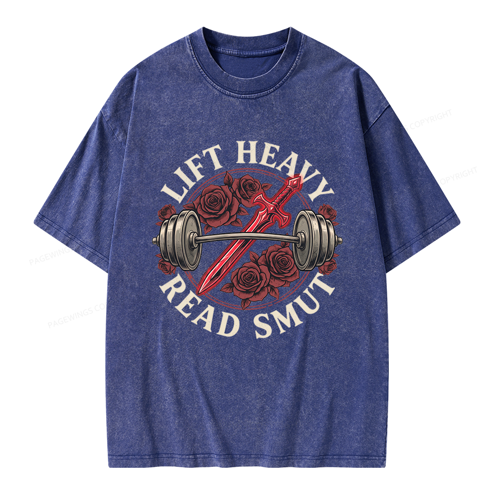 Pagewings Lift Heavy Read Smut Unisex Washed T-shirt