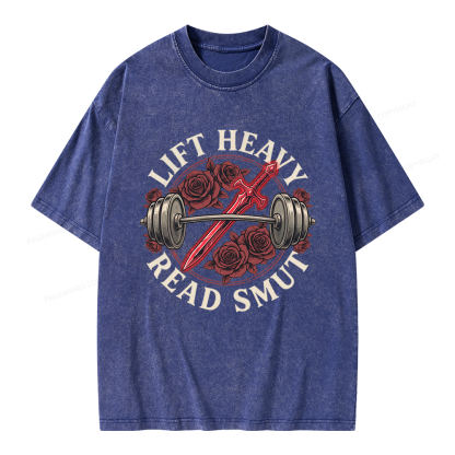 Pagewings Lift Heavy Read Smut Unisex Washed T-shirt
