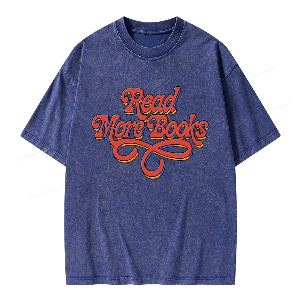Pagewings Read More Books Unisex Washed T-shirt