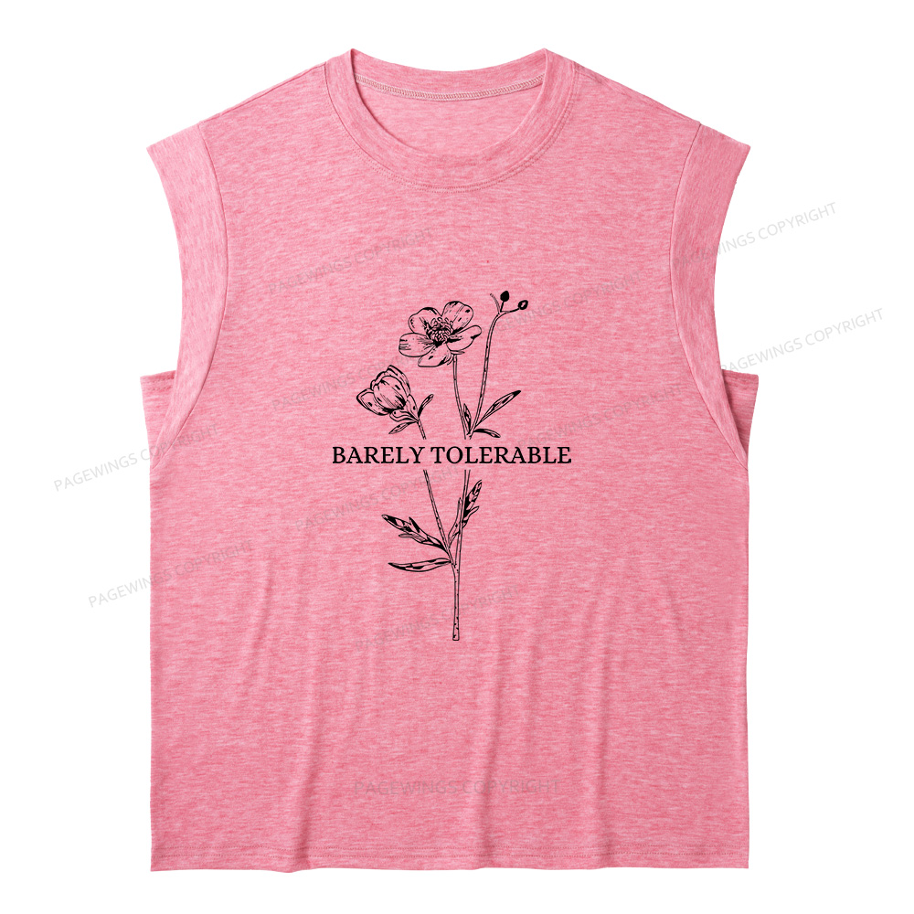 Pagewings Barely Tolerable11905 Bookish Women's Heather Tank Top