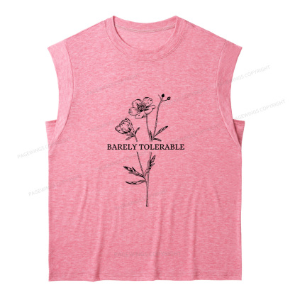 Pagewings Barely Tolerable11905 Bookish Women's Heather Tank Top