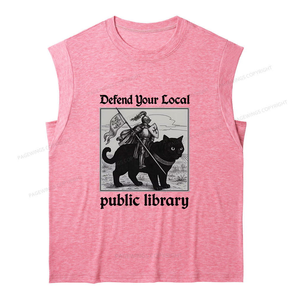 Pagewings Defend Your Local public library12628 Bookish Women's Heather Tank Top