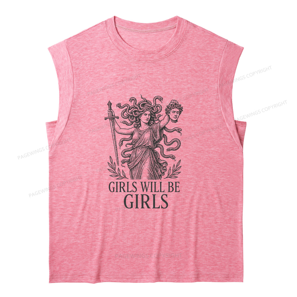 Pagewings Girls Will Be Girls15231 Bookish Women's Heather Tank Top