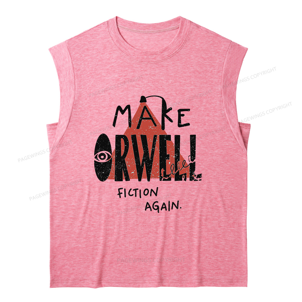 Pagewings Make Orwell Fiction Again10207 Bookish Women's Heather Tank Top