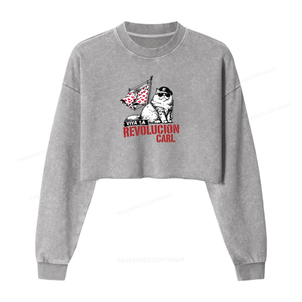 Pagewings Sci Fi Novel Lover 15670 Bookish Washed Crop Sweatshirt