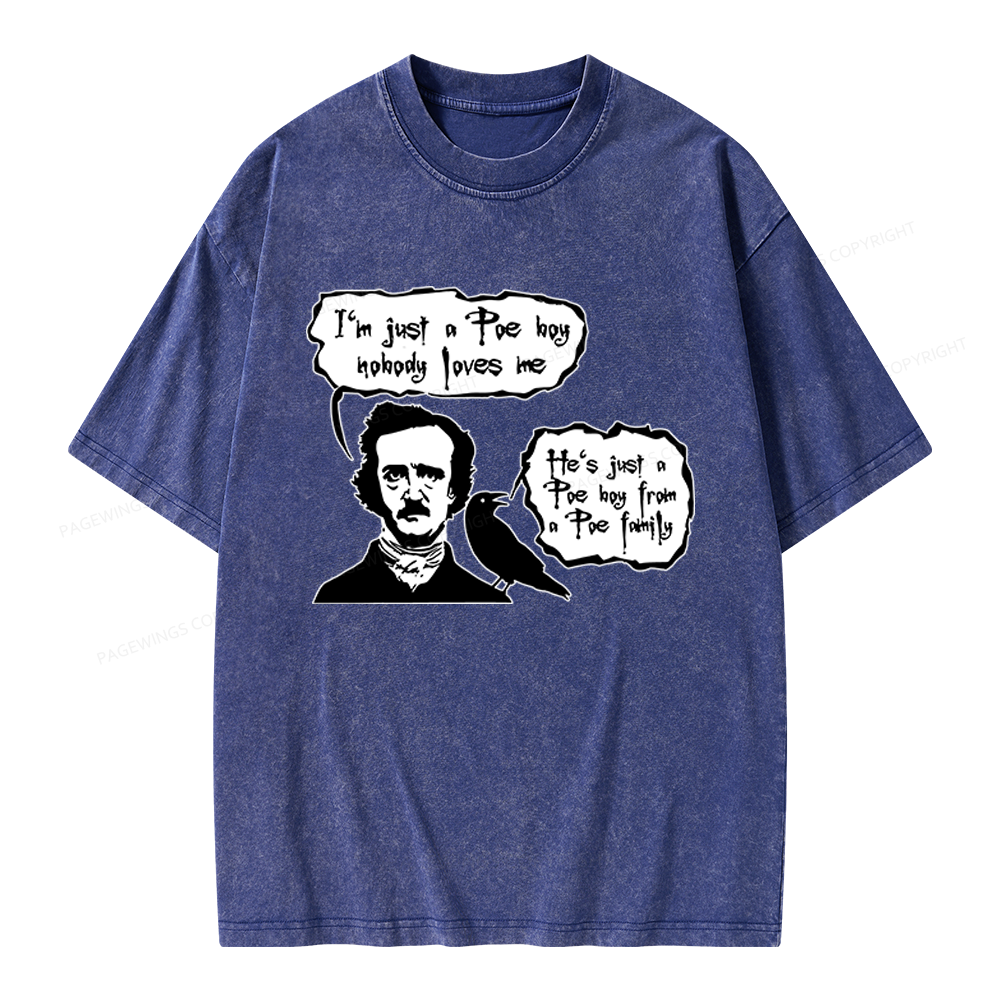 Pagewings I'm Just A Poe Boy Unisex Washed T-shirt