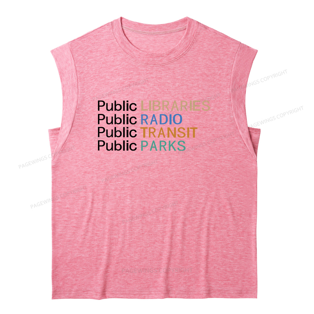 Pagewings Public Libraries Radio11558 Bookish Women's Heather Tank Top
