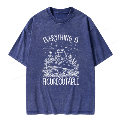 Pagewings Everything Is Figureoutable Unisex Washed T-shirt
