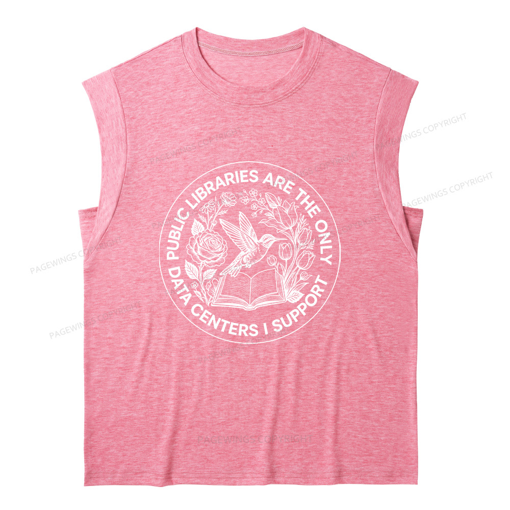Pagewing Public Libraries are the only Data Centers I Support 16091 Bookish Women's Heather Tank Top
