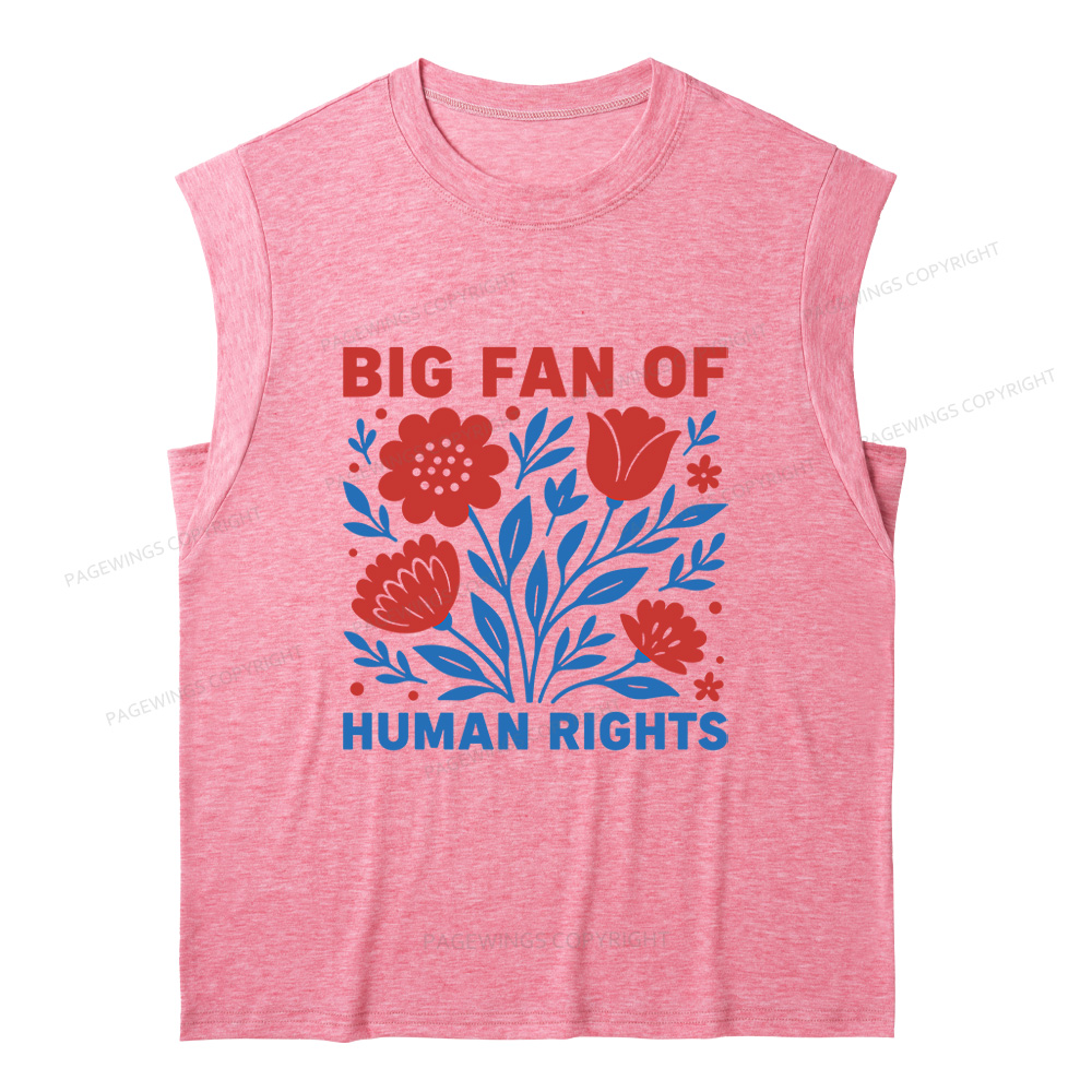Pagewings Big Fan Of Human Rights 15741 Bookish Women's Heather Tank Top