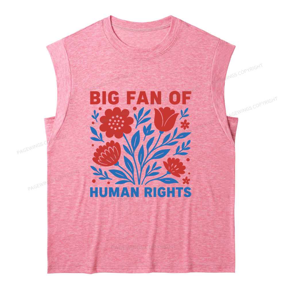 Pagewings Big Fan Of Human Rights 15741 Bookish Women's Heather Tank Top