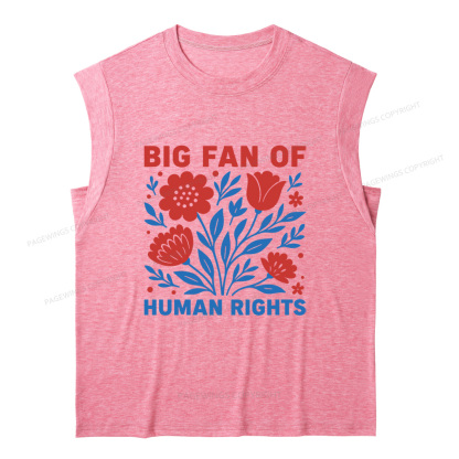 Pagewings Big Fan Of Human Rights 15741 Bookish Women's Heather Tank Top