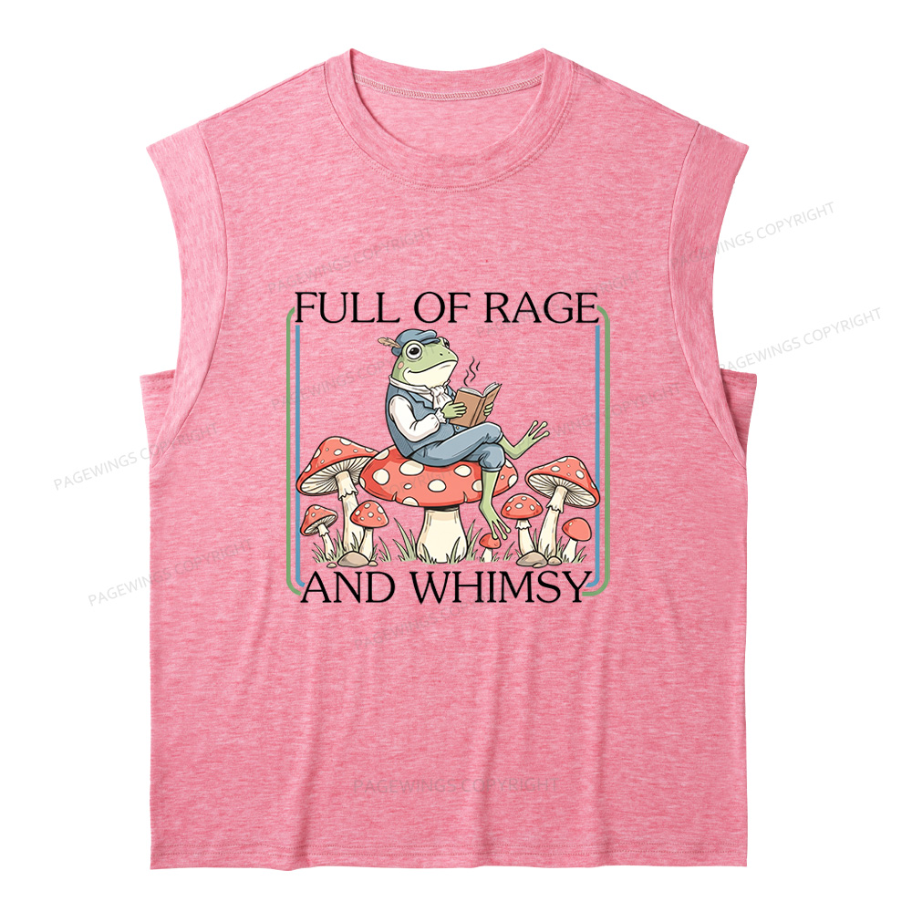 Pagewings Full Of Rage and Whimsy 15482 Bookish Women's Heather Tank Top