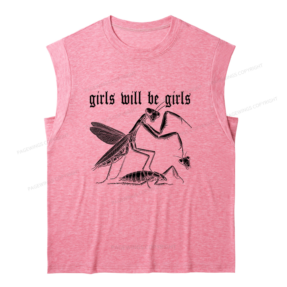 Pagewings Girls Will Be Girls 15526 Bookish Women's Heather Tank Top