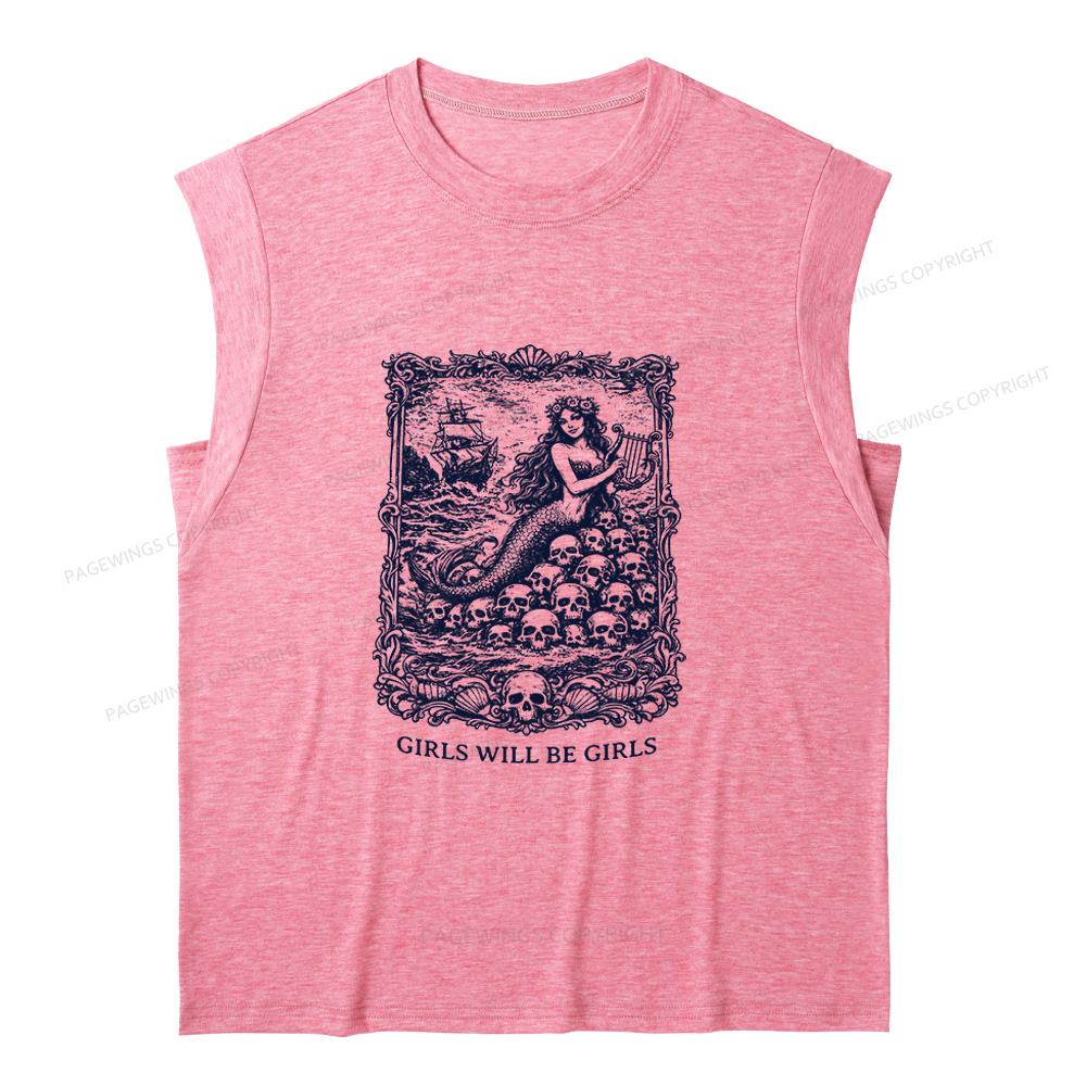 Pagewings Girls Will Be Girls 15607 Bookish Women's Heather Tank Top